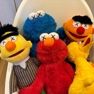 KAWS Sesame Street Plush UNIQLO Complete Set Elmo Cookie Monster