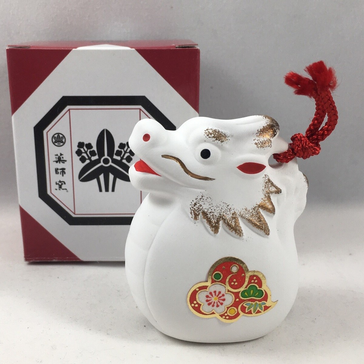 Japanese ETO 2024 Zodiac White Clay Lucky Dragon Bell Ornament