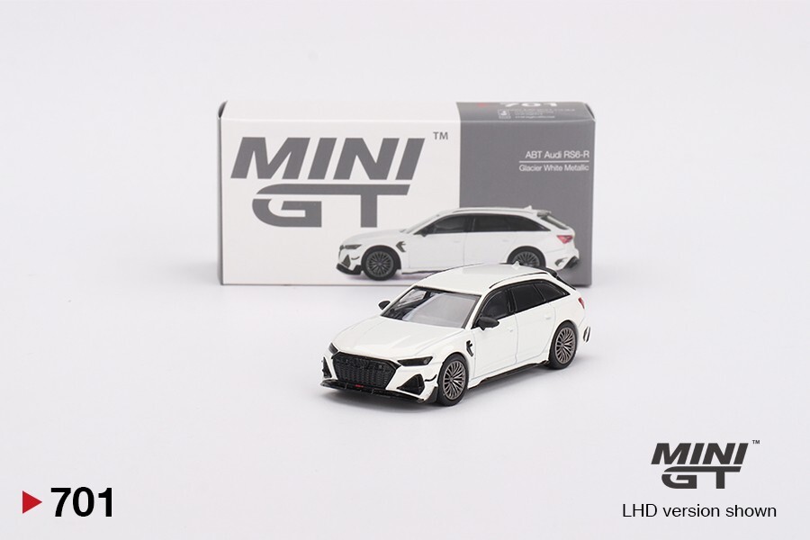 Mini GT Scale 1/64 # 701 # Audi ABT RS6-R Glacier White Metallic