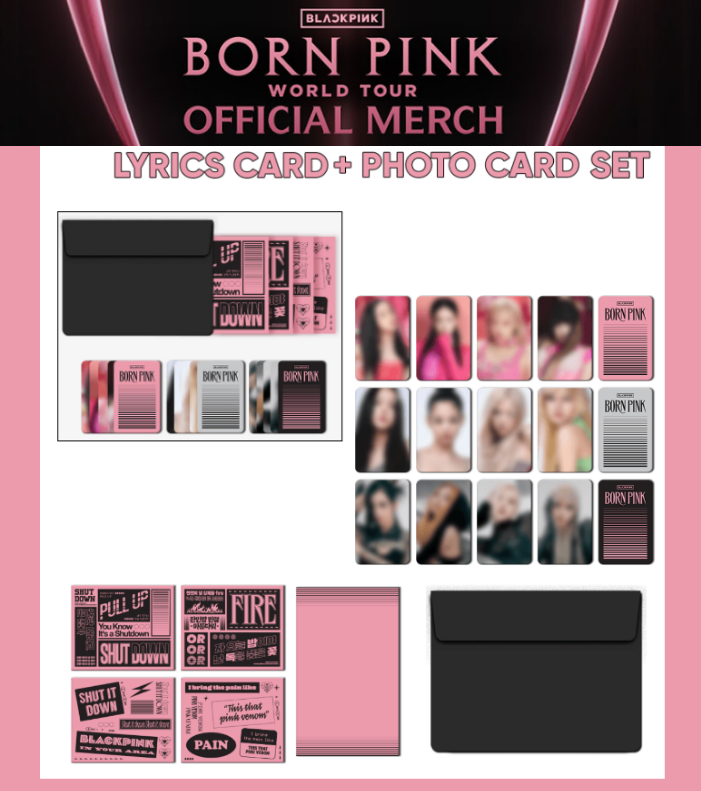 BLACKPINK [Lyrics Card + Photo Card Set (12) ] BORN PINK World