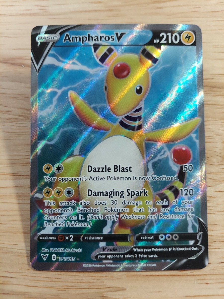Ampharos V 171/185 Vivid Voltage NM Full Art Ultra Rare Pokemon