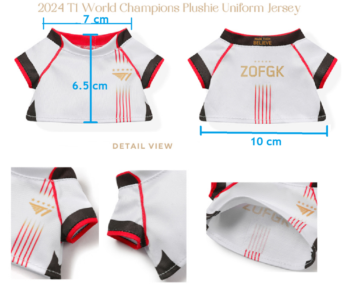 T1 UNIFORM WORLDS CHAMPIONS ZOFGK Lサイズ T1 UNIFORM WORLDS