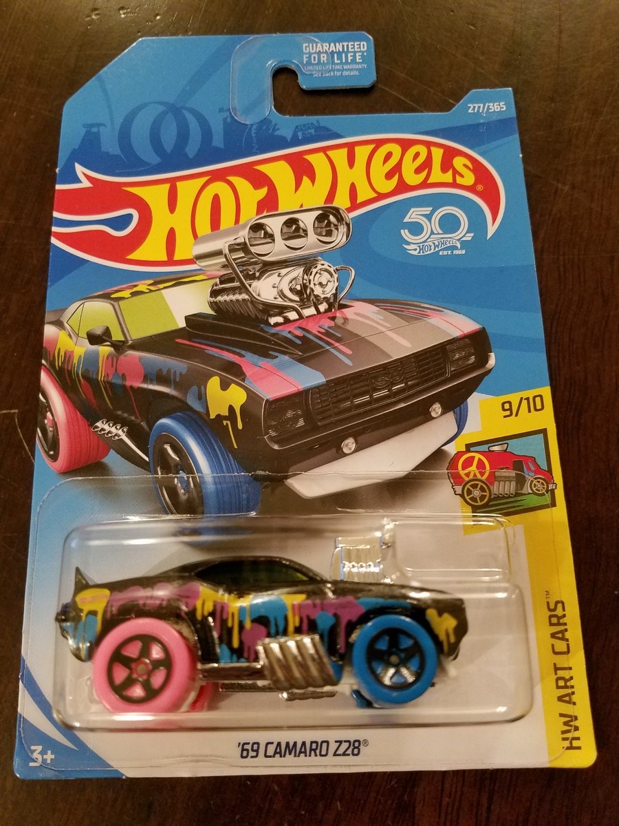 Hot Wheels 2018 '69 Camaro Z28 Tooned Black HW Art Cars #9/10 (Lot
