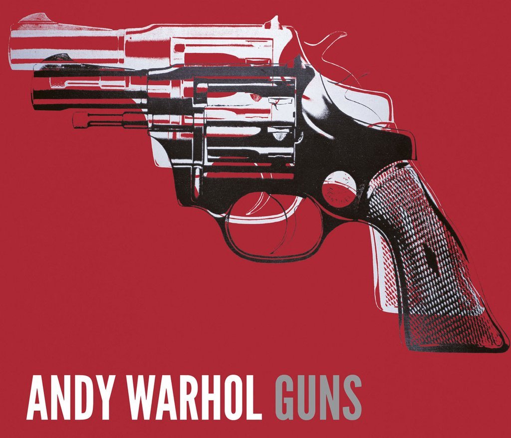 Andy Warhol Guns, c.1981-82 (white and black on red) Art Print