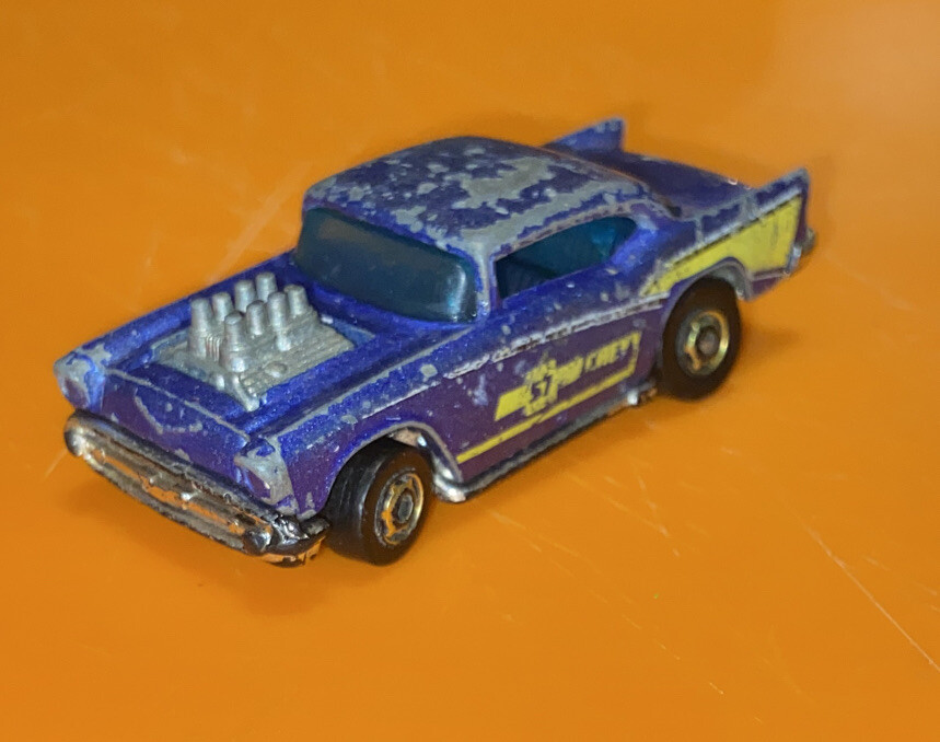VINTAGE 1976 HOT WHEELS 57' CHEVY Rare METALLIC BLUE Original Old