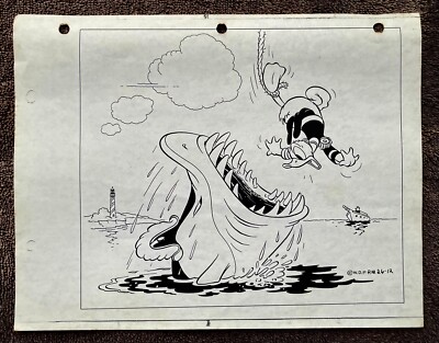 SEA SCOUTS Disney ANIMATION PROMOTIONAL ART Photocopy DONALD & A