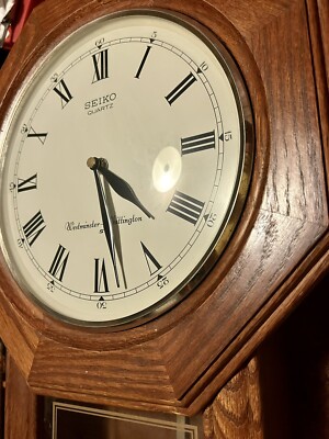 Seiko Quartz Westminster Whittington Chime Pendulum Wall Clock