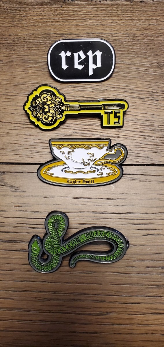 Taylor Swift Reputation pins (Snake, Tea-cup, Key, Rep) -Rare- | eBay