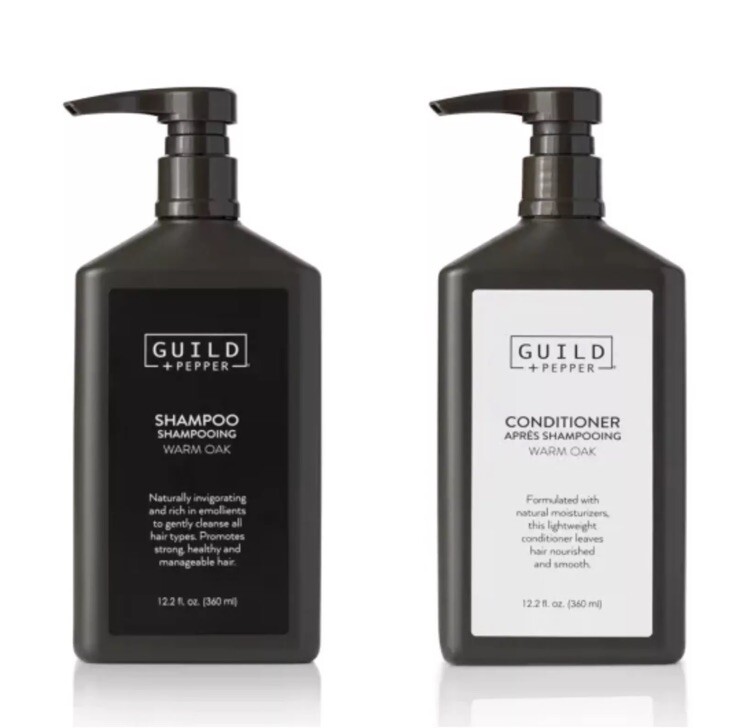 Guild + Pepper Warm Oak Shampoo, Conditioner, Body Wash & Lotion