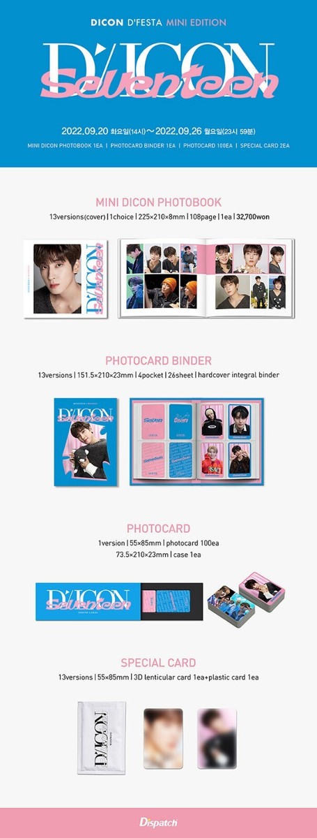 SEVENTEEN DICON D'FESTA MINI EDITION 102 PHOTOCARD SET +PHOTOBOOK