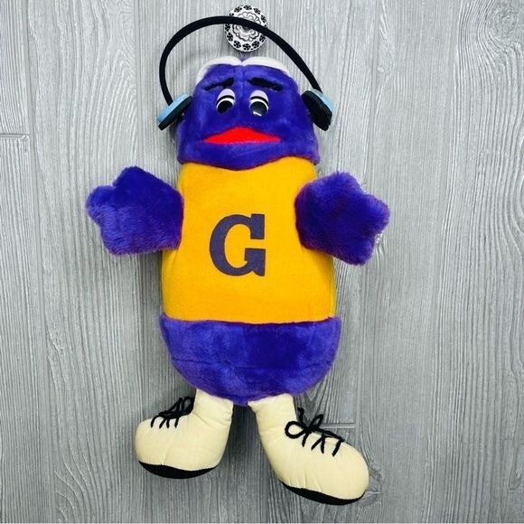 1984 vintage McDonald's grimace plush stuffed animal toy with some