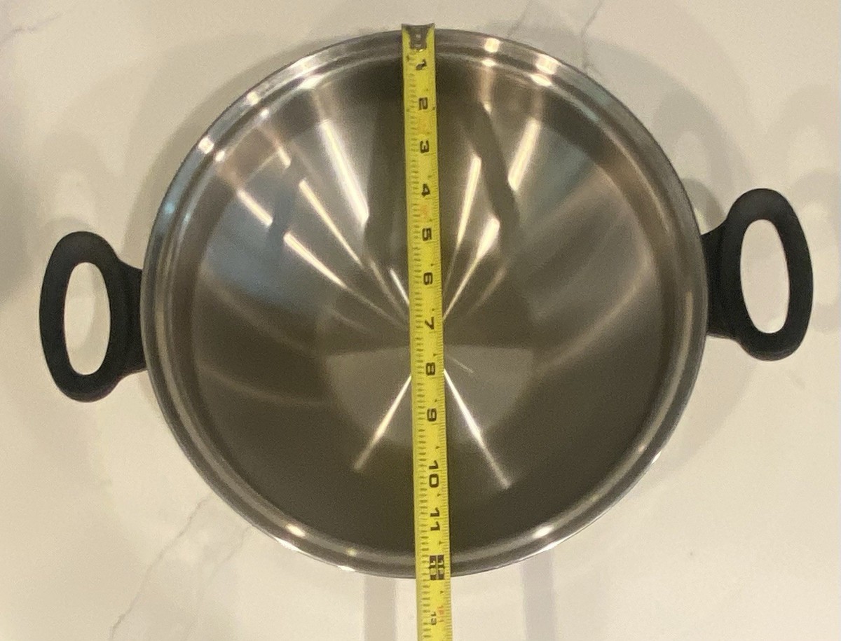AMWAY QUEEN Wok Skillet Pan 18-8 Multi-Ply Stainless Steel 12