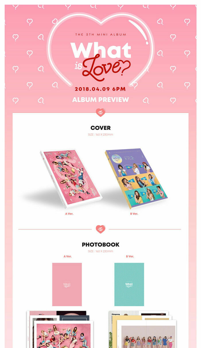 TWICE [WHAT IS LOVE?] 5th Mini Album CD+POSTER+Photo Book+7p Card+