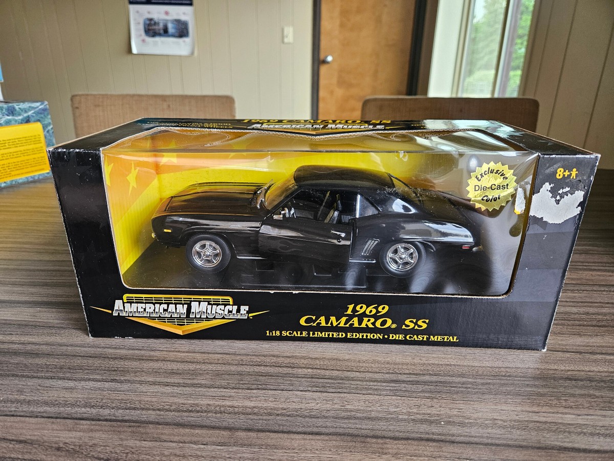 American Muscle 1969 Chevrolet Camaro SS Black 1:18 Die Cast Model