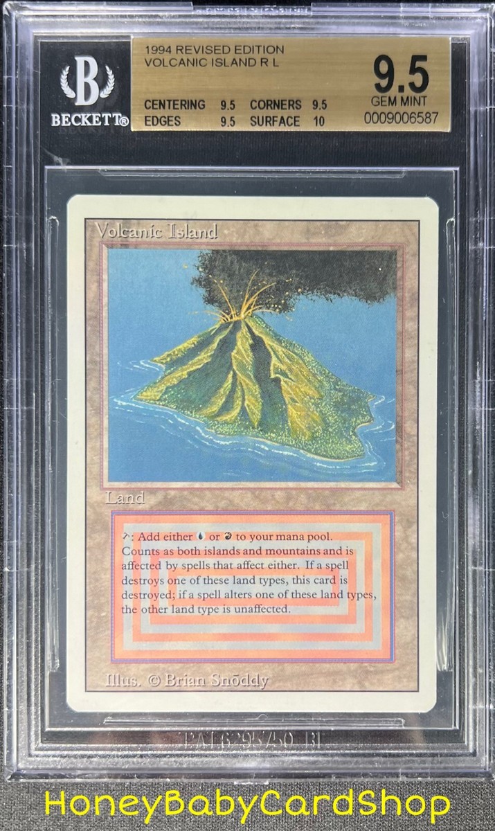 MTG 3rd Edition Revised 1994 Volcanic Island BGS 9.5Q+ (TRUE QUAD