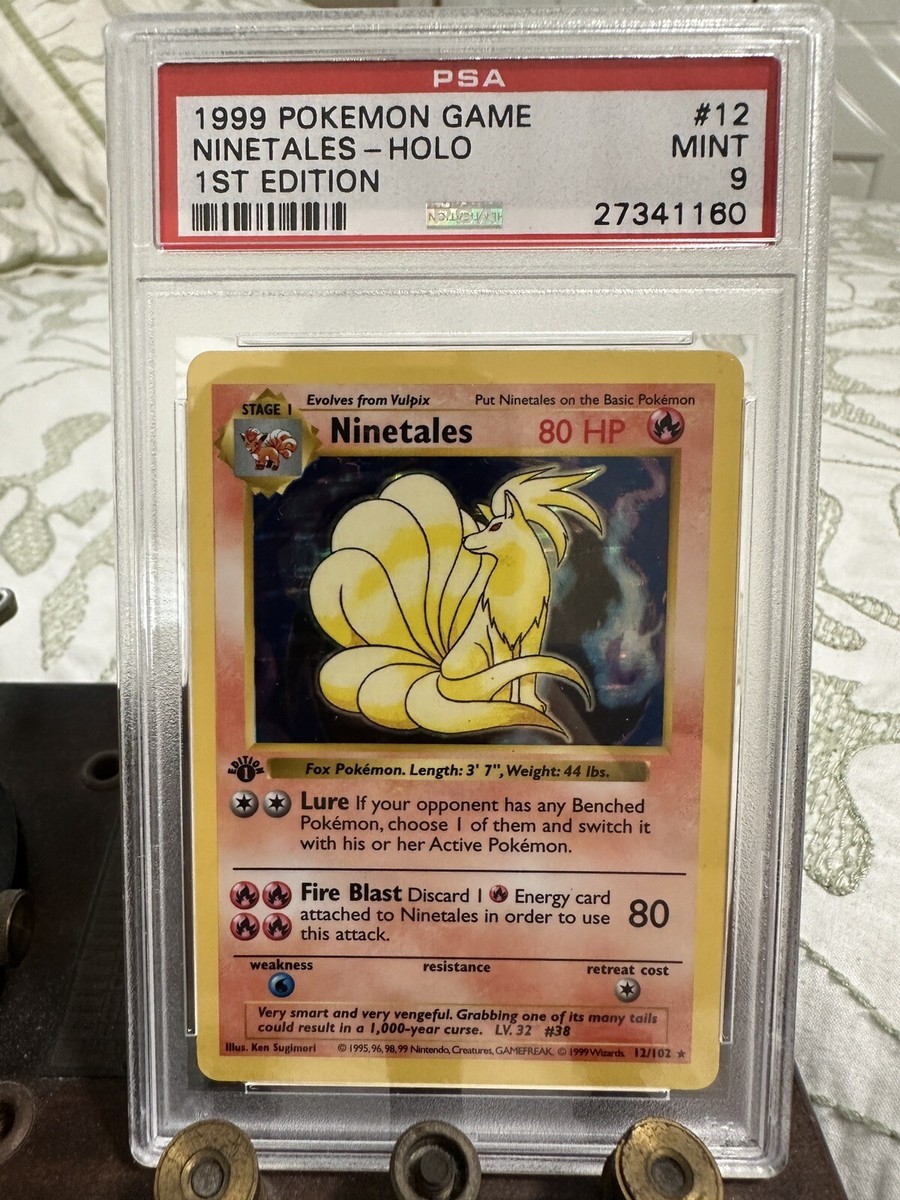 Ninetales 12/102 1st Edition Base Set Shadowless Holo Pokemon Card