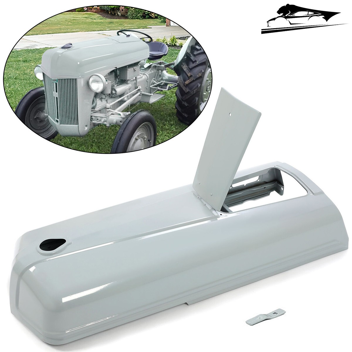 Gray Tractor Hood w/ Battery Door For Ford 2N 9N 8N Replace For