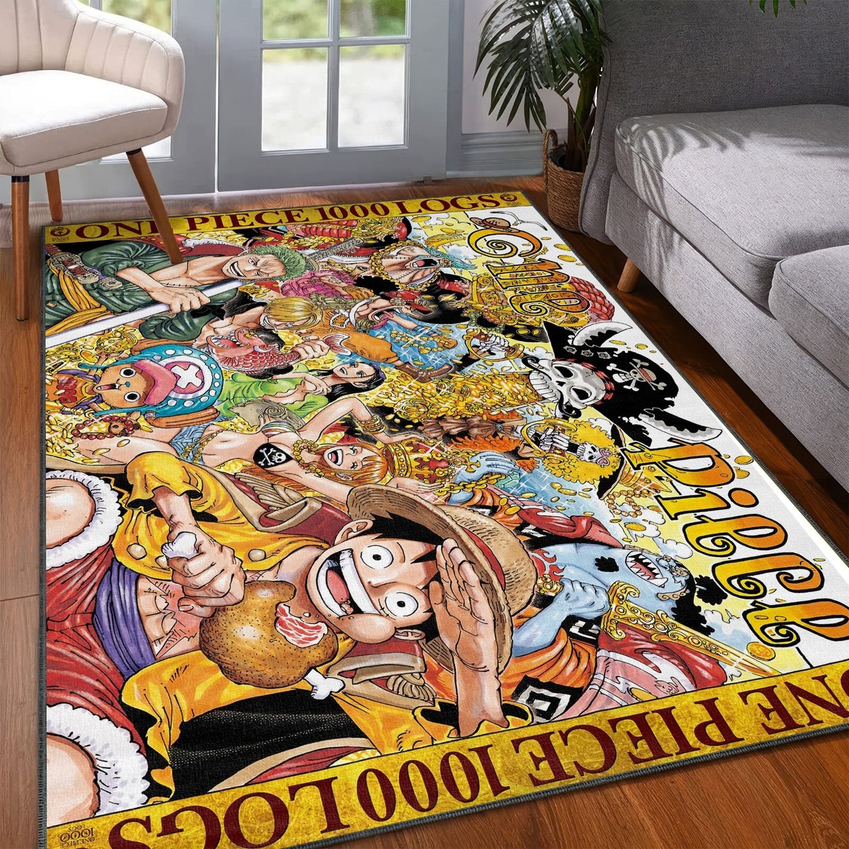 One Piece 1000 Logs Cover Area Rug, Monkey D Luffy , Anime Carpet