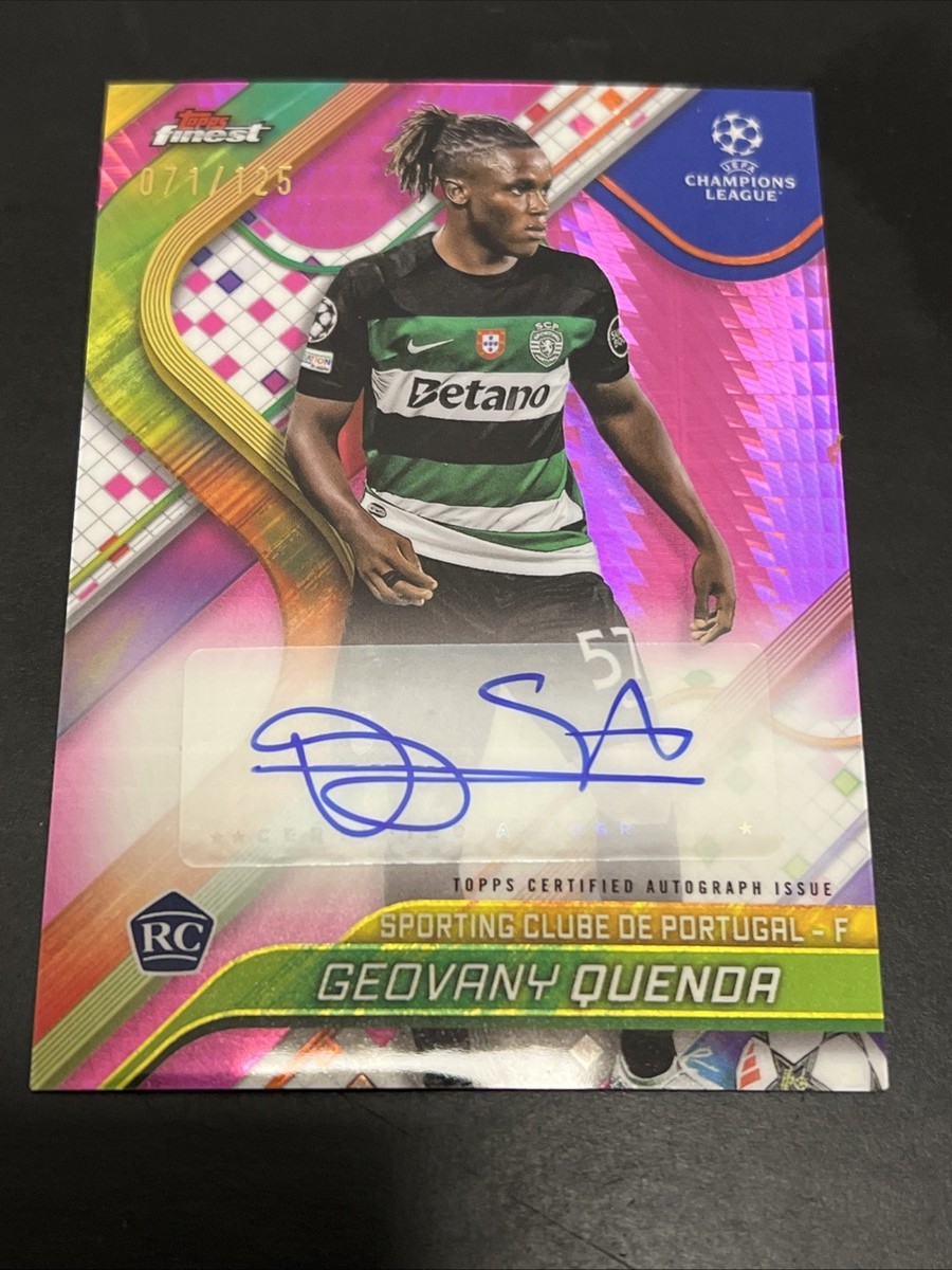 2024-25 Topps Finest UEFA Geovany Quenda RC Rookie Pink Prism Auto