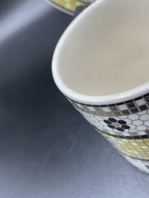 Anthropologie Bistro Garden Tile Bumblebee Espresso Cup & Saucer