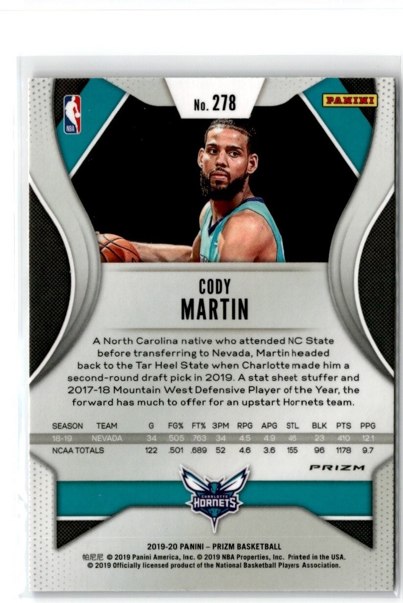 2019-20 Panini Prizm Red/White/Blue Cody Martin #278 RC Charlotte