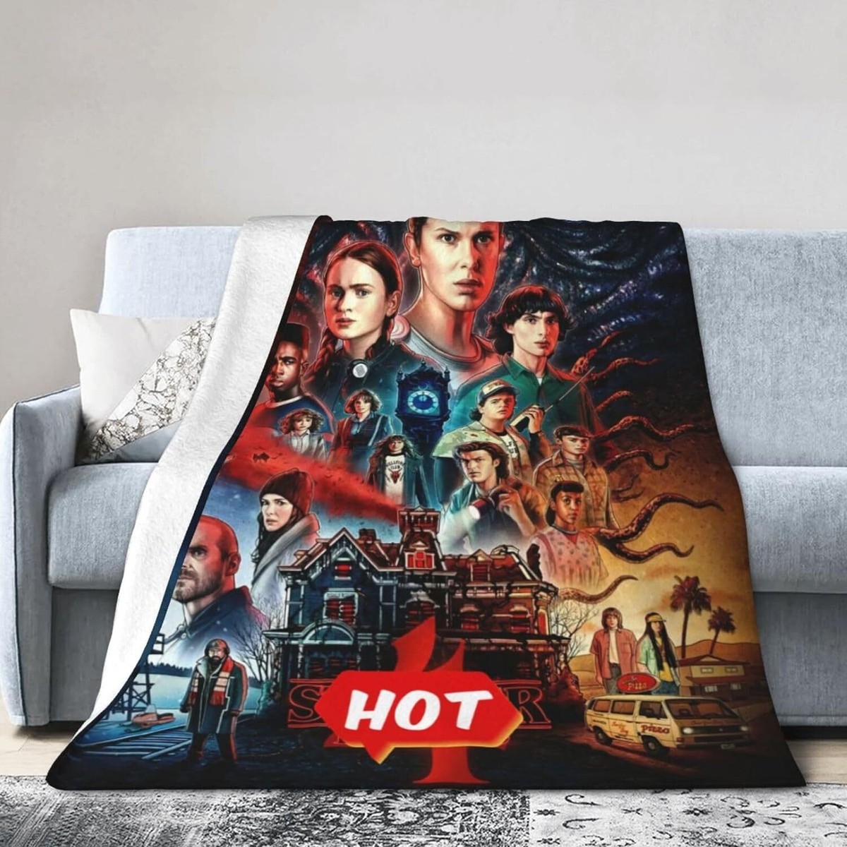 Stranger Things Bedding Duvet Cover Set with 2 Pillowcases Soft