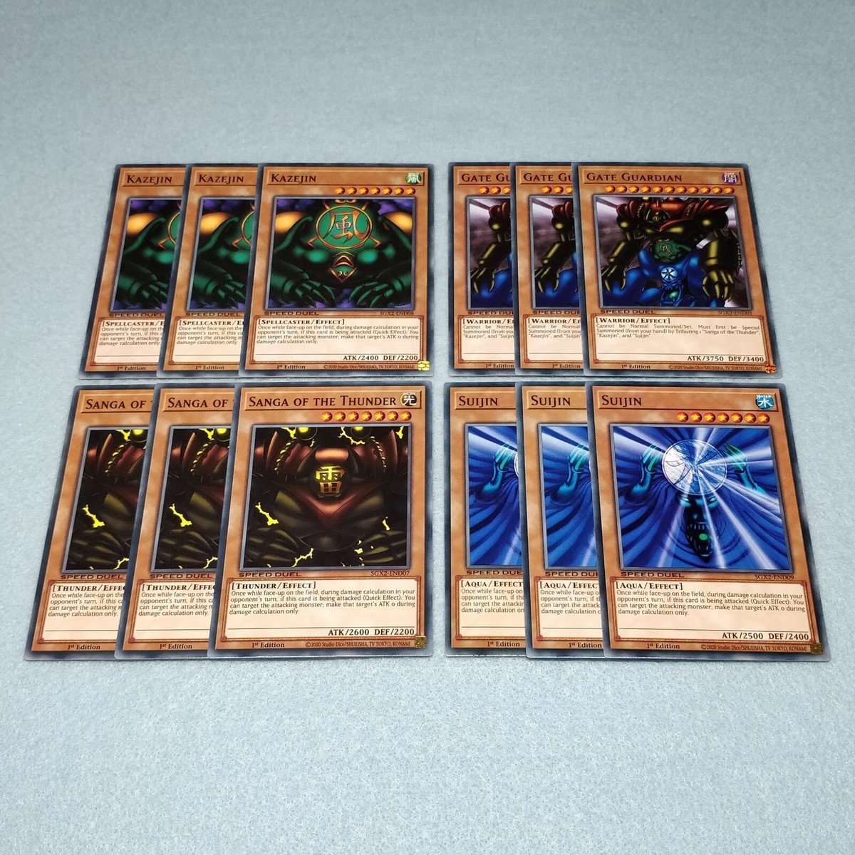 Yugioh Gate Guardian + Kazejin + Suijin + Sanga of the Thunder 12