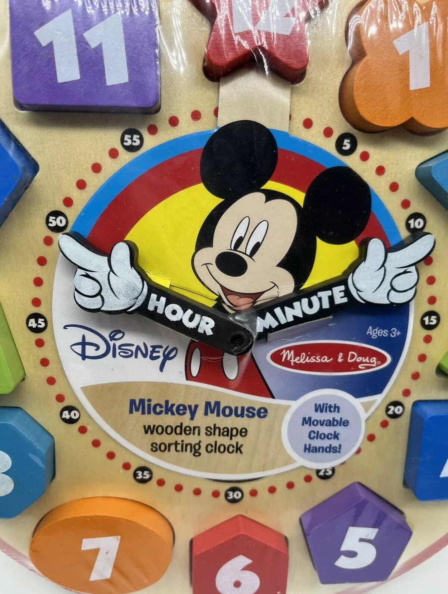 Disney Melissa&Doug MickeyMouse Wooden Sort Movable Clock