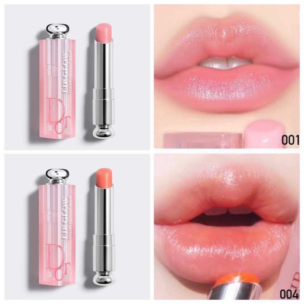 SET Christian Dior Addict Lip REVIVER DUO GLOW Coral Pink Gloss