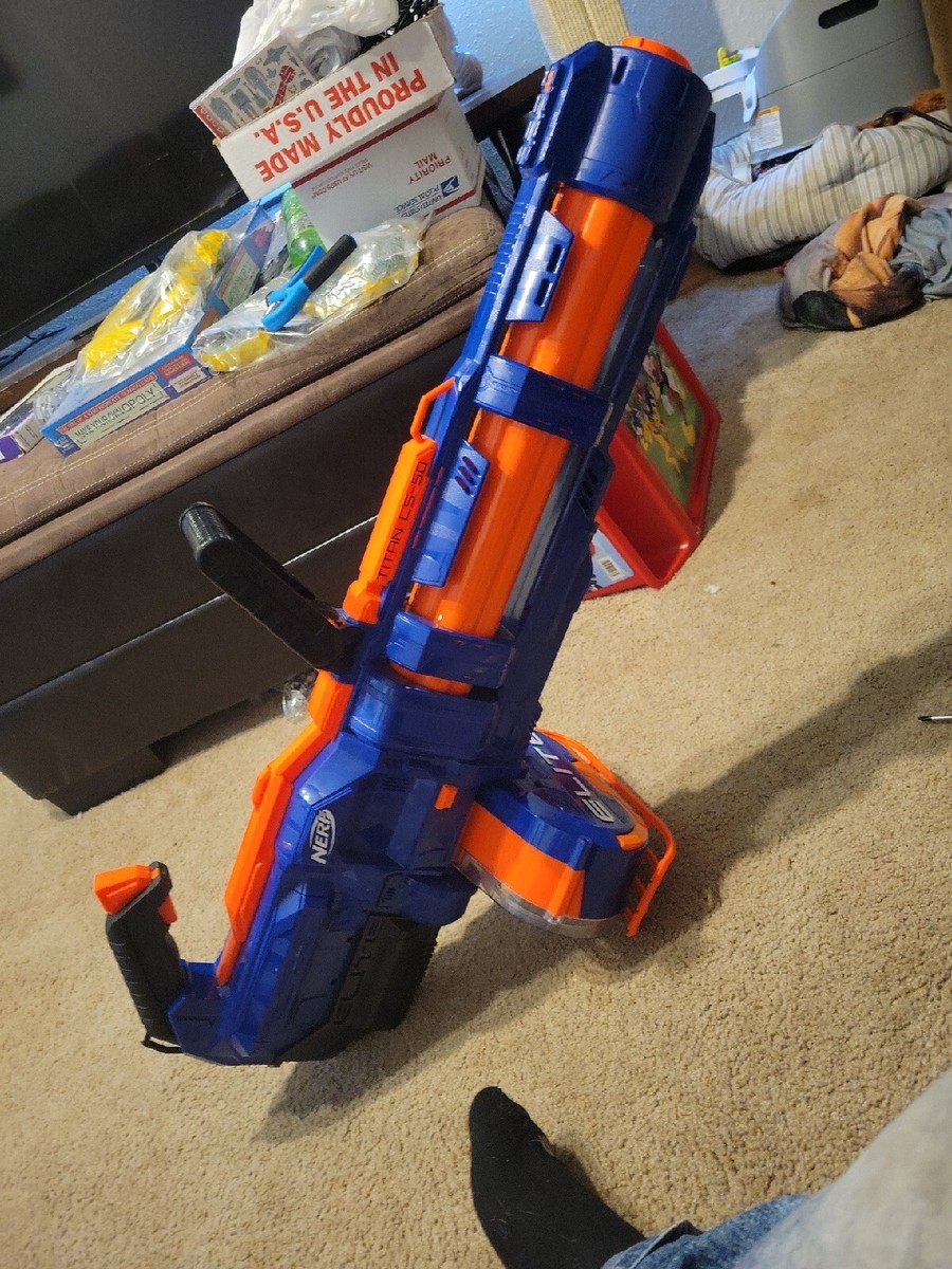 Nerf Elite Titan CS-50 50-Dart Toy Blaster With Dual Barrel Clip