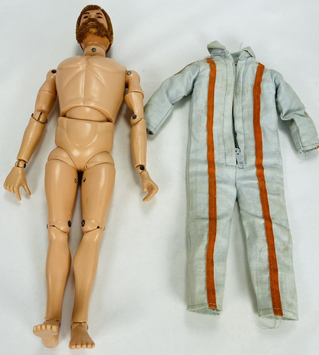 Vintage 1960's GI Joe Action Figure Red Brown Flocked Hair Fuzzy