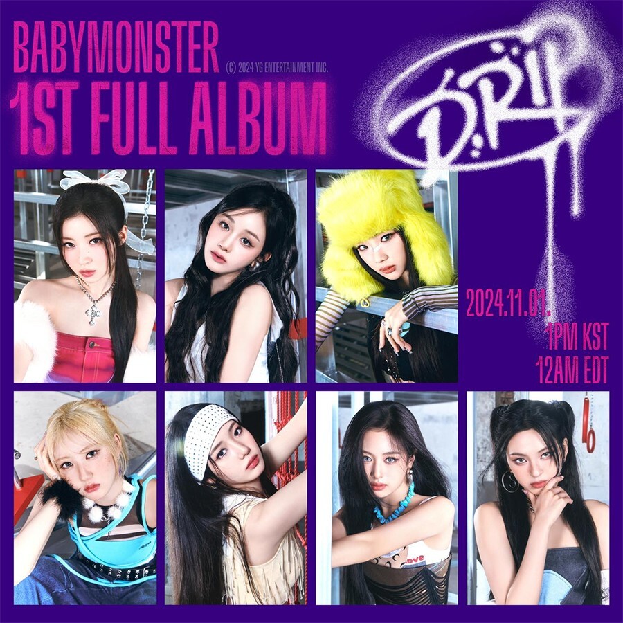BABYMONSTER DRIP Album YG TAG 7 Ver SET/7 QR Card+7 Photo Book+28