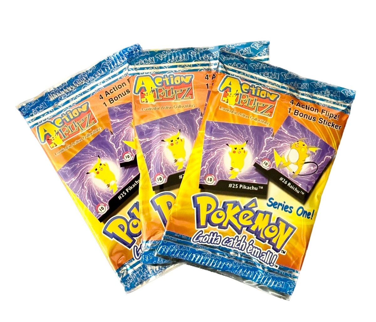 Lot of (3) 1999 Pokémon Artbox Action Flipz Series One Sealed