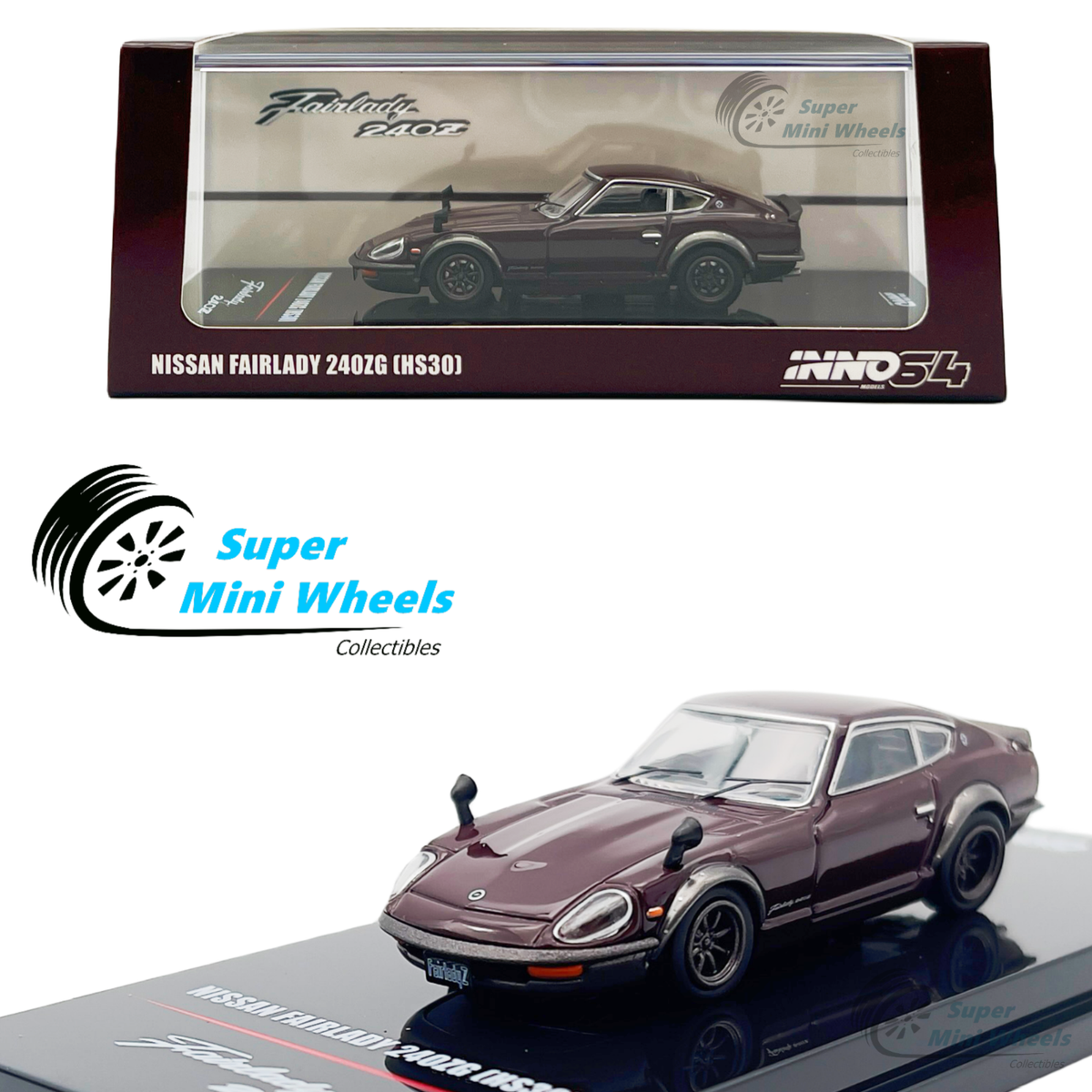 INNO64 1:64 Nissan Fairlady 240ZG HS30 Maroon | eBay