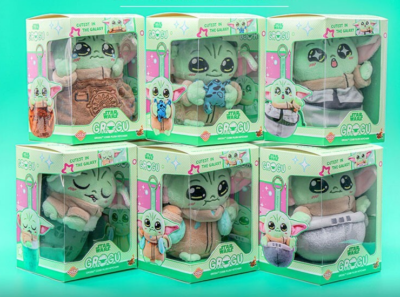 HOT TOYS Set of 6 GROGU Cosbi Plush Keychain 15cm Star Wars
