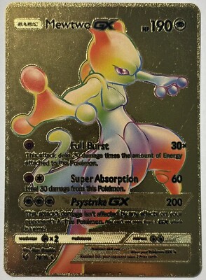 Mewtwo GX Hp190 Gold Foil Card 🔥Fan Art🔥Nm | eBay