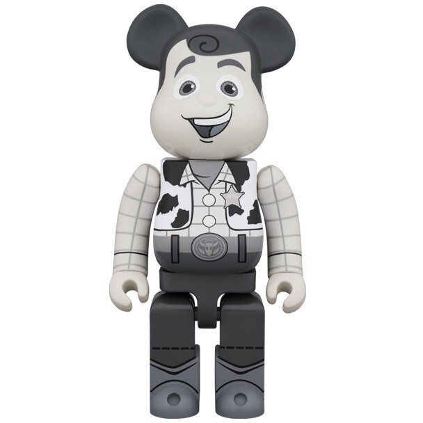 Toy Story Woody Black & White Version Bearbrick 1000% by Medicom