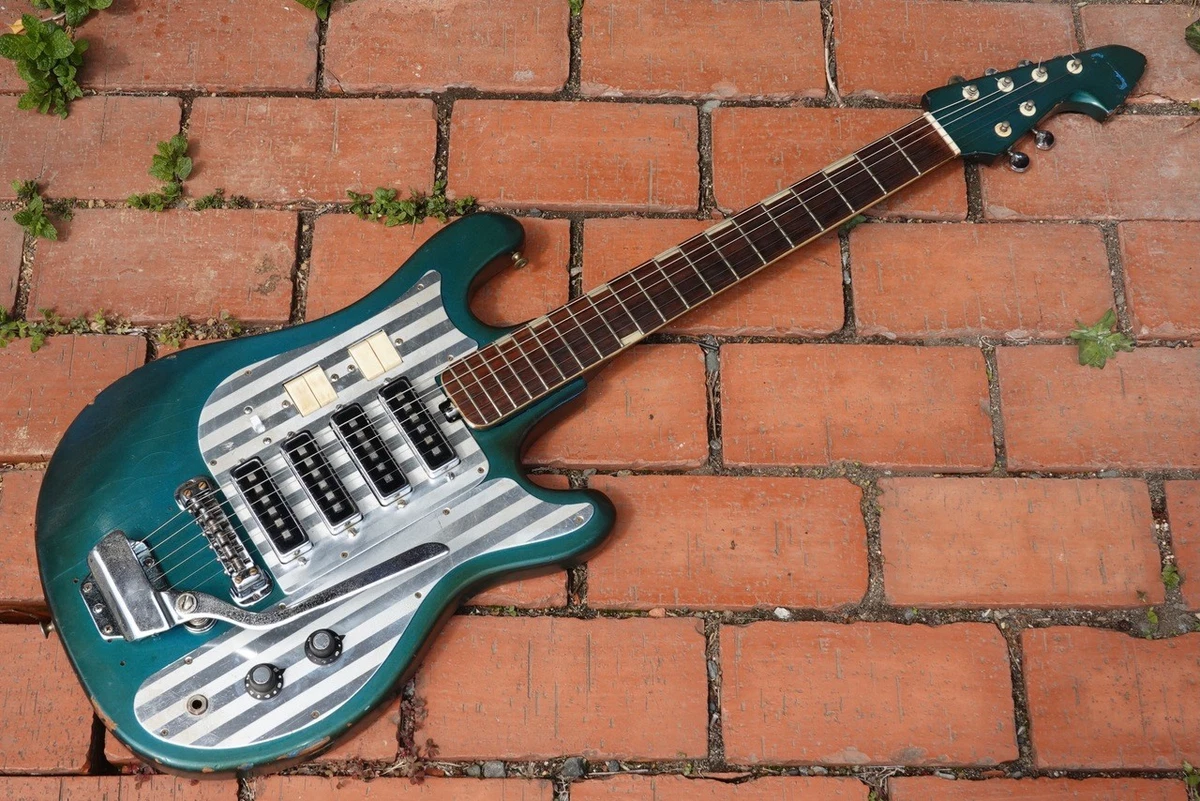 Teisco WG-4L 1965 Vintage Blue Electric Guitar 4 Pickups Mahogany