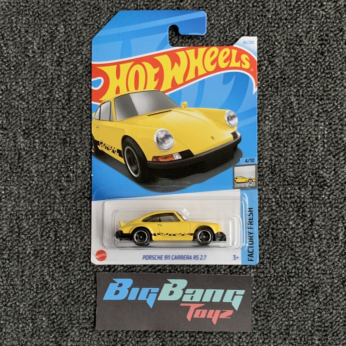 Hot Wheels Porsche 911 Carrera RS 2.7 Yellow #46 Mainline 2024