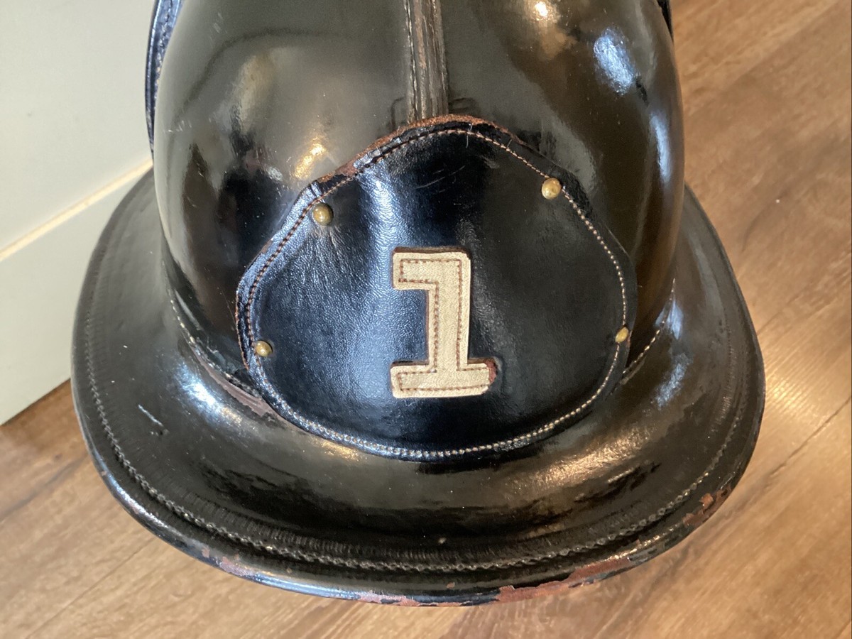 Rare Vintage Cairns & Brother War Baby Leather Fireman Helmet