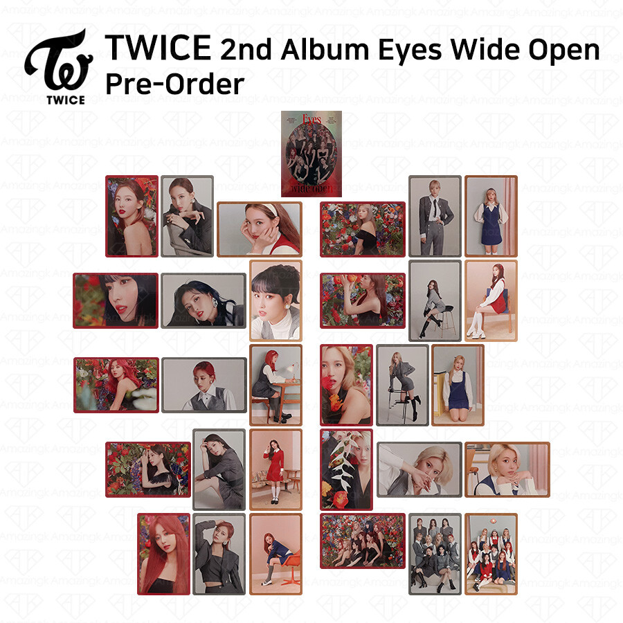 TWICE 2nd Album Eyes Wide Open Pre-Order Official Photocard The