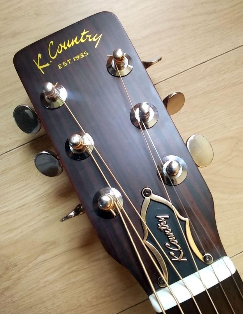 Acoustic Guitar K.Country Kasuga Model No. D-180 Natural Japan