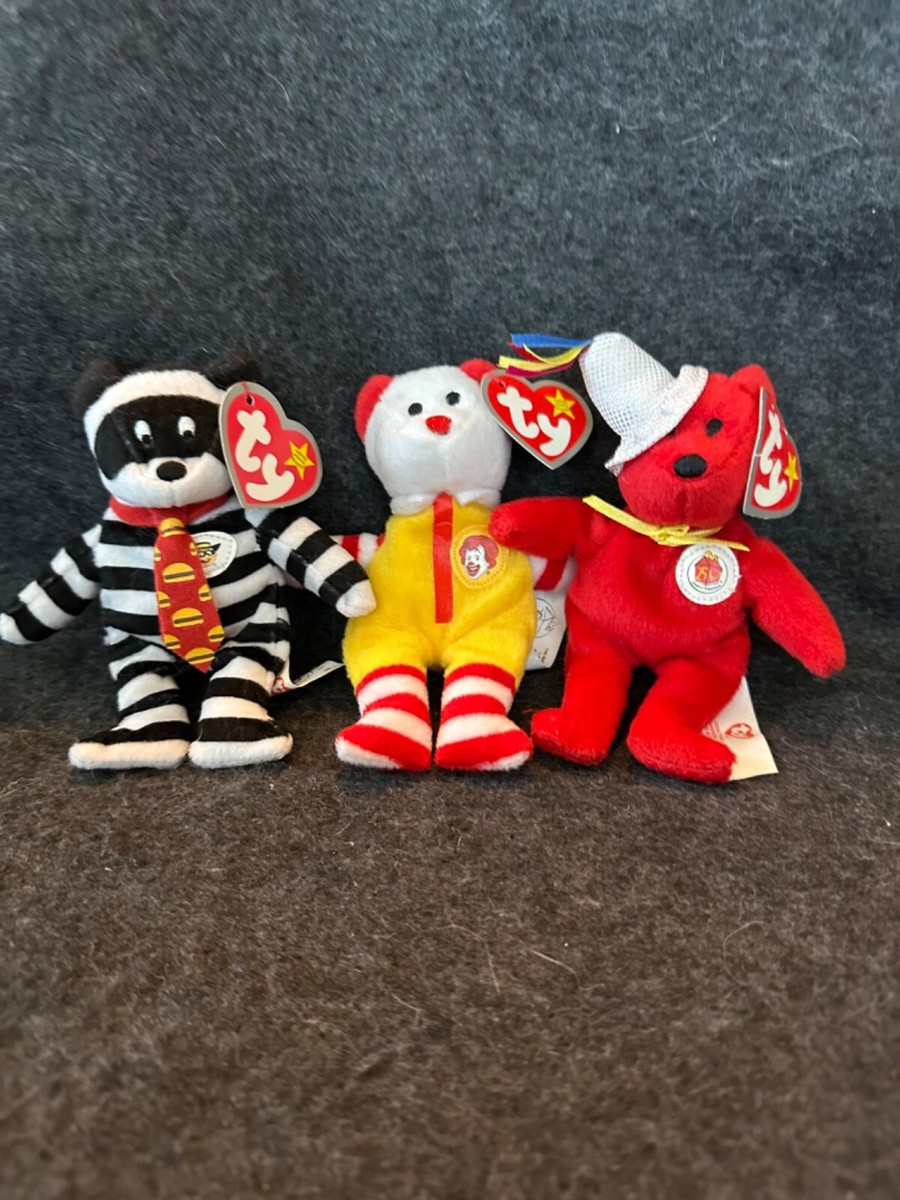 2004 ty beanie babies Happy Meal 25th bear/ Ronald McDonald