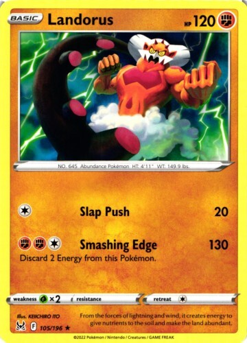 Landorus RARE Pokemon TCG Card 105/196 | eBay
