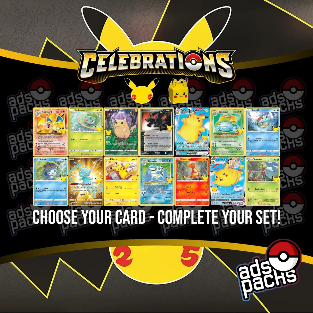 Pokemon Celebrations 25th Anniversary set Cards - Choose Your Card