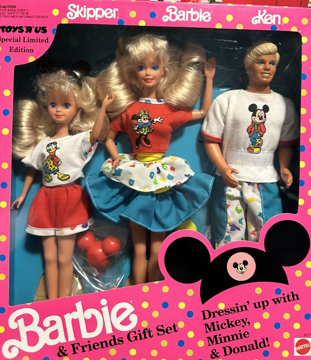 Barbie & Friends Gift Set Disney 1991 3177 Ken Skipper Mickey