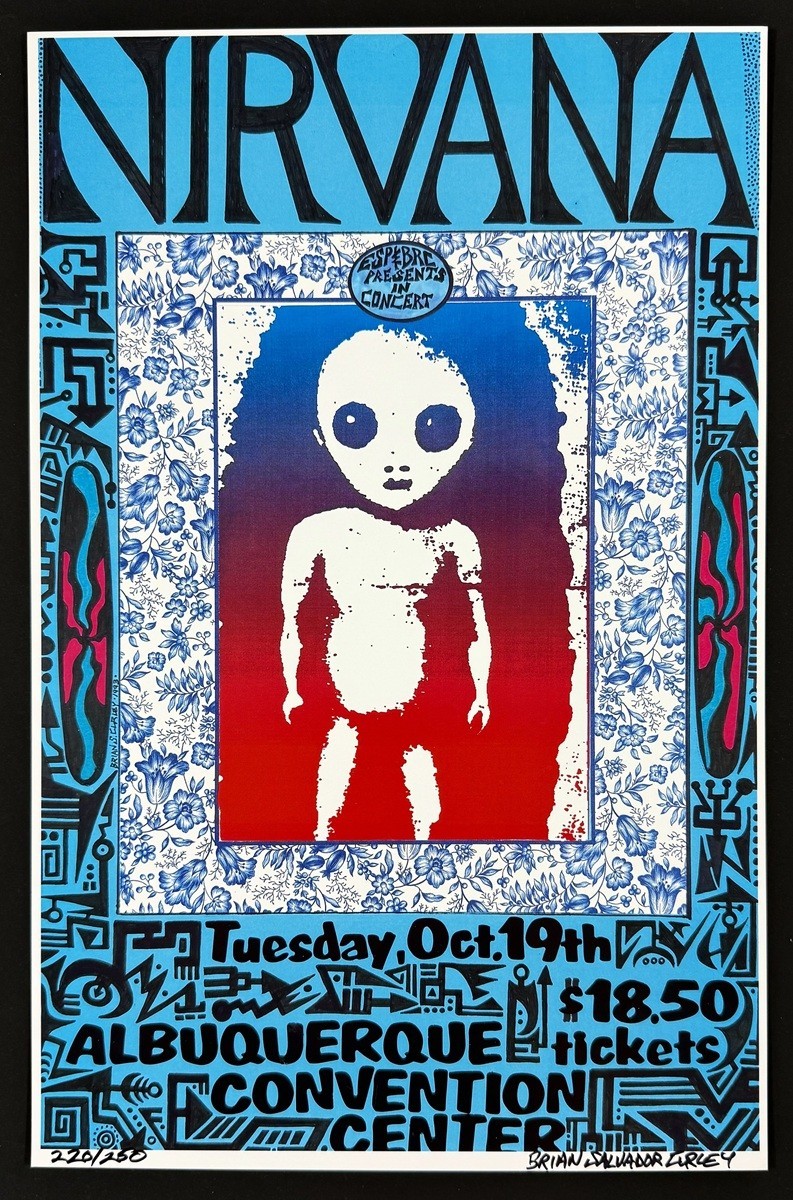 Nirvana POSTER Albuquerque 1993 Signed Brian Salvador Curley