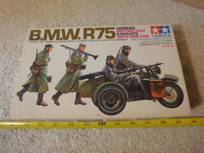 Tamiya 1/35 scale German Nazi BMW R75 Motorcycle with sidecar no