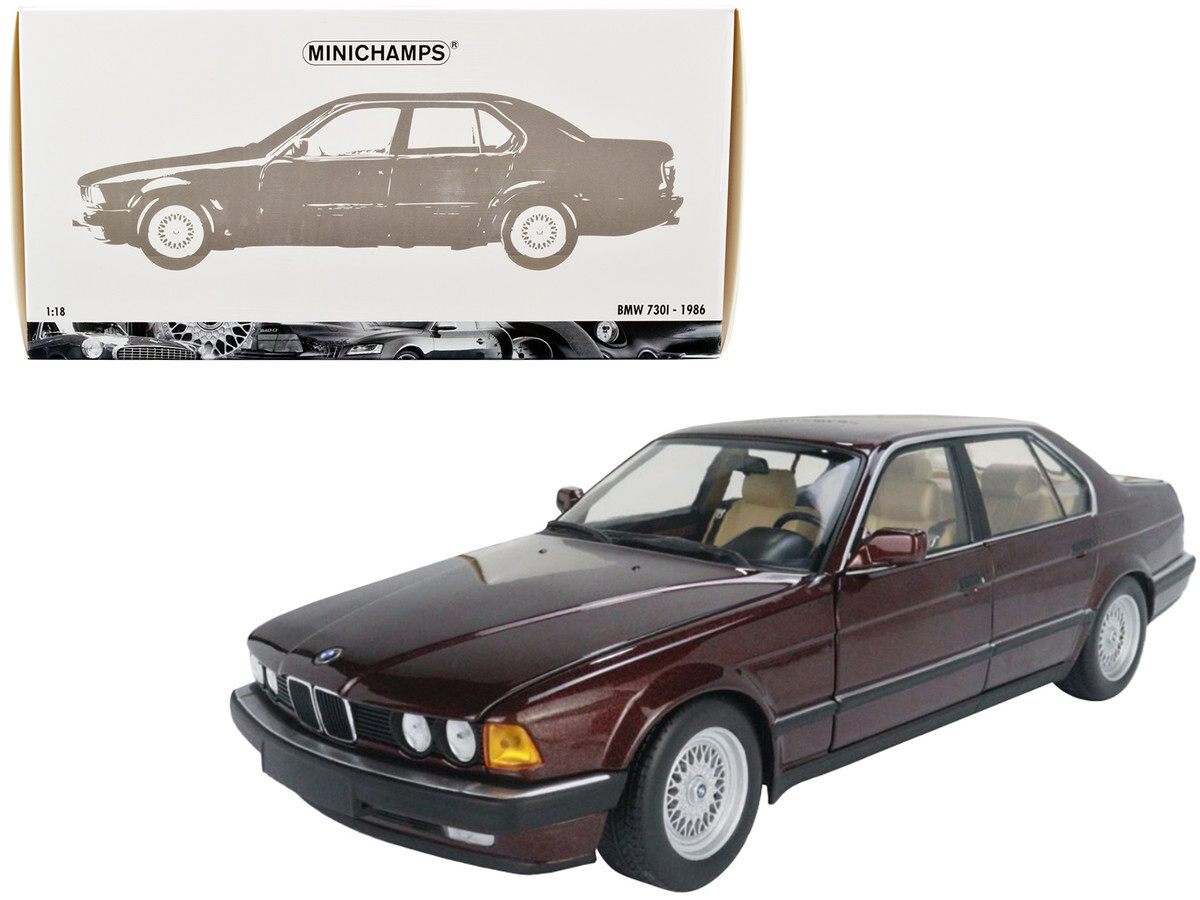 Minichamps 1986 BMW 730I (E32) Dark Red Metallic 1/18 Diecast Car
