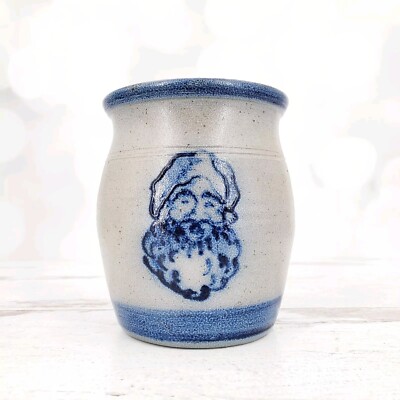 Vintage 1991 Rowe Pottery Works Salt Glaze Santa Claus Christmas